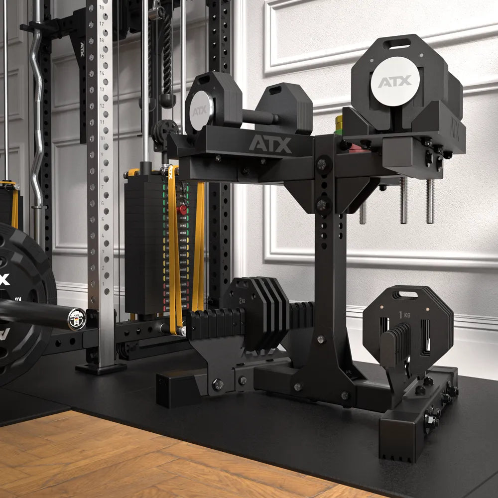 Justerbare håndvekter Octa-Dumbbells 2 x 24 kg med stativ - ATX