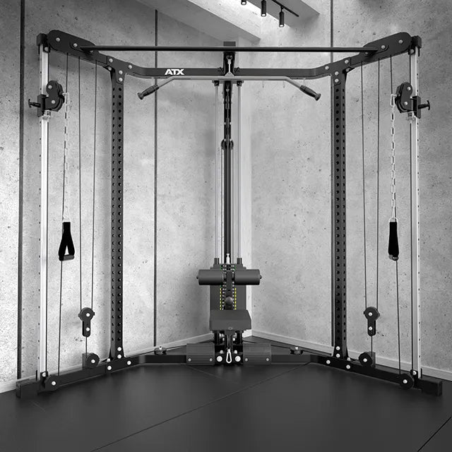 Cable Cross og Lat Pulldown hjørnestasjon med vektstabel - ATX