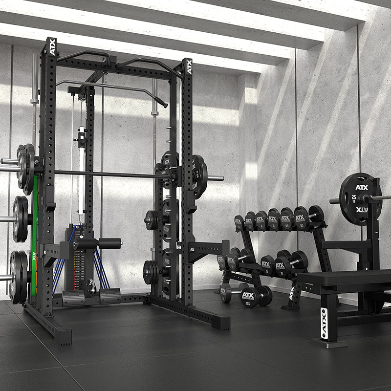 Smith Machine-rack 780 komplettstasjon med lat pulldown 125 kg vektstabel - ATX