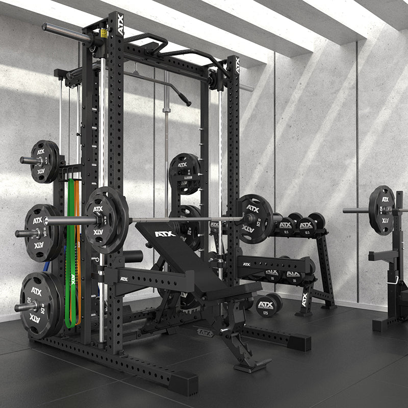 Smith Machine-rack 780 komplettstasjon med lat pulldown 125 kg vektstabel - ATX
