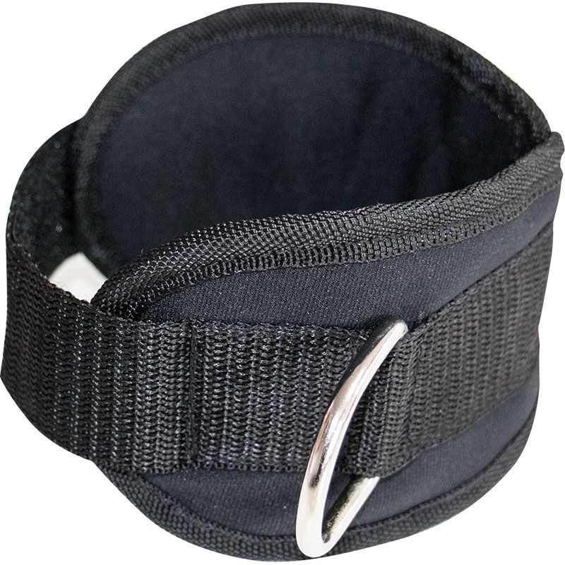 Ankelstropp nylon med borrelås 47 cm svart nærbilde av borrelås
