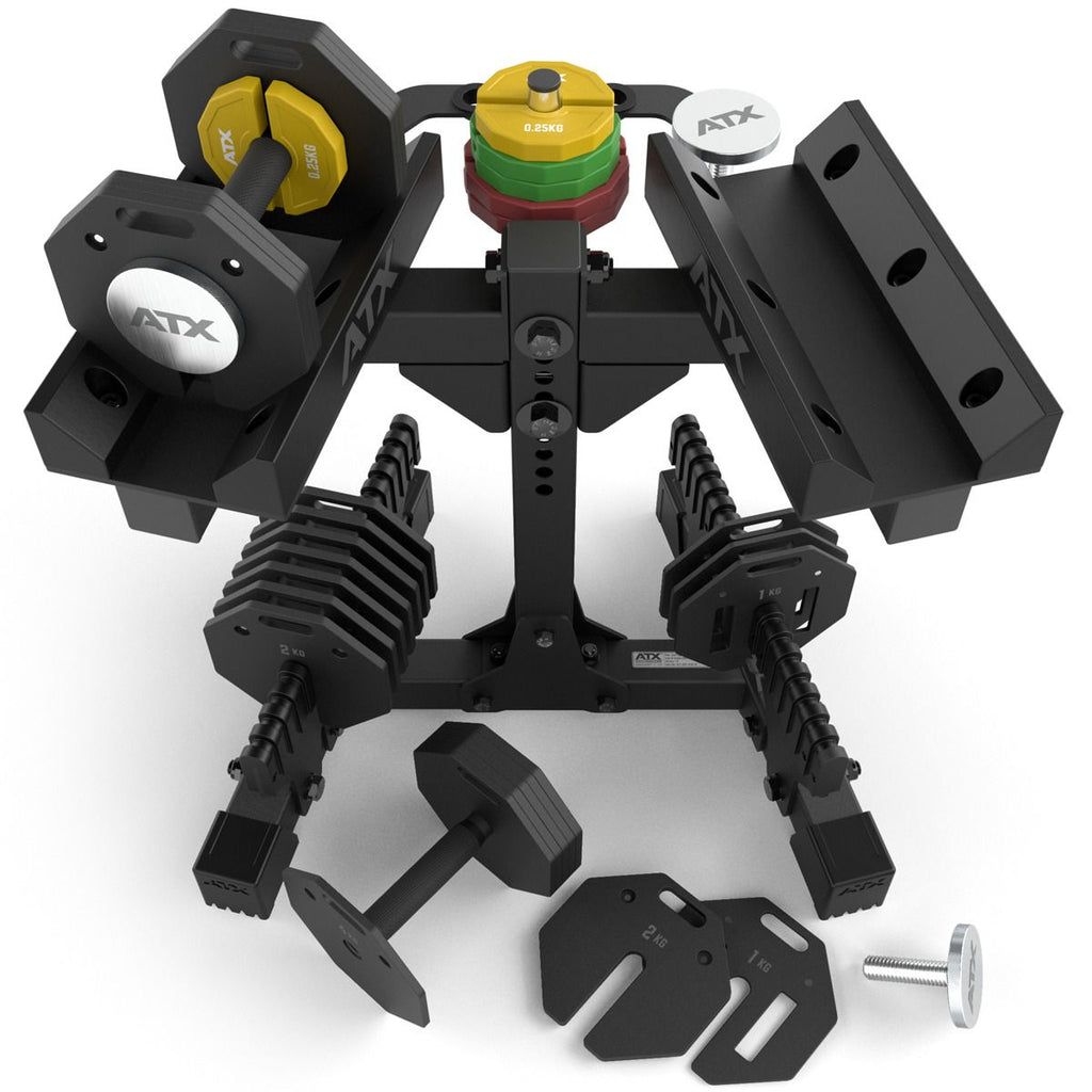 Justerbare håndvekter Octa-Dumbbells 2 x 24 kg med stativ - ATX