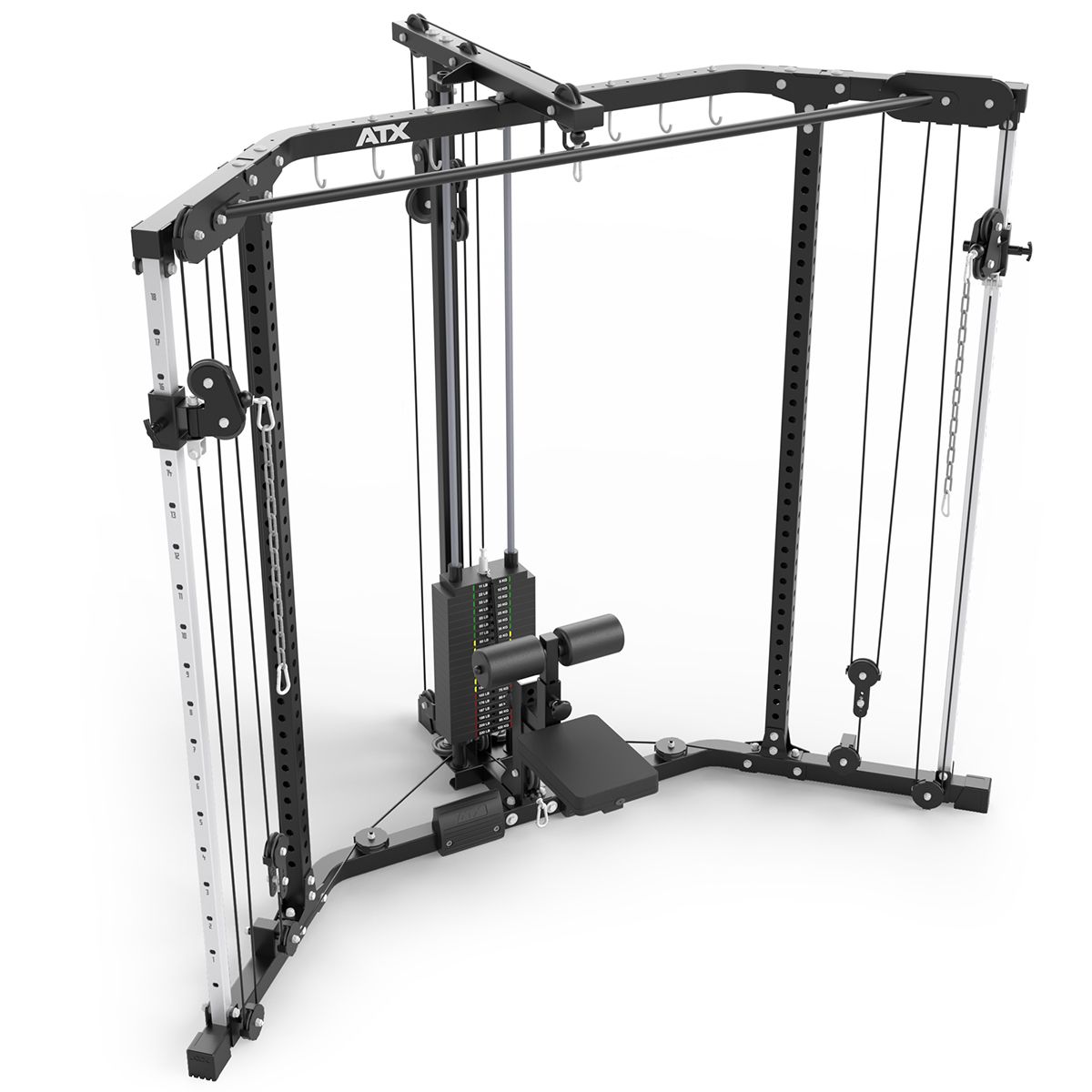 Cable Cross og Lat Pulldown hjørnestasjon med vektstabel - ATX