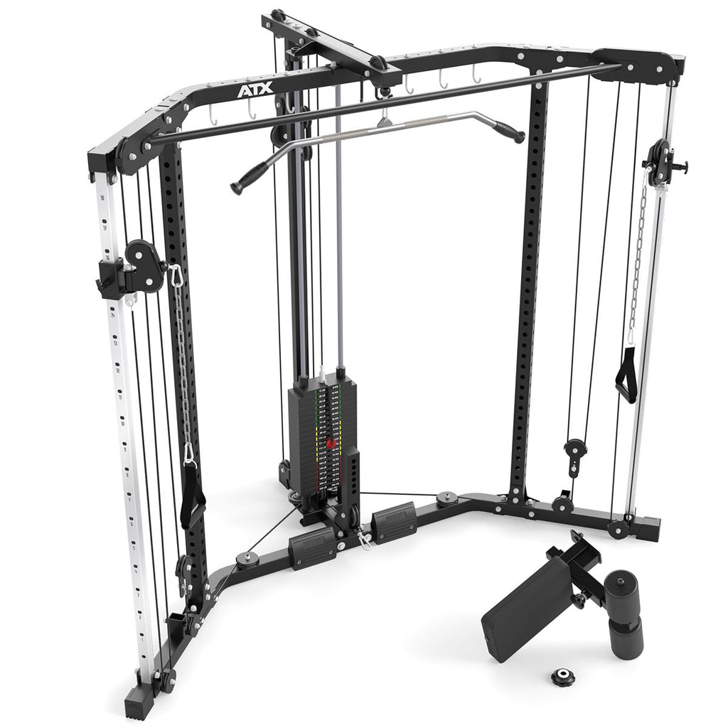 Cable Cross og Lat Pulldown hjørnestasjon med vektstabel - ATX