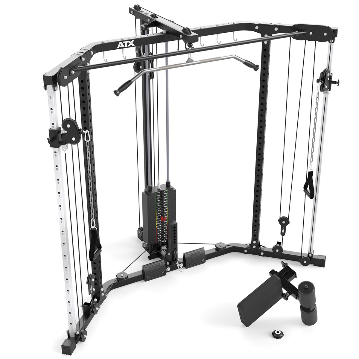 Cable Cross og Lat Pulldown hjørnestasjon med vektstabel - ATX