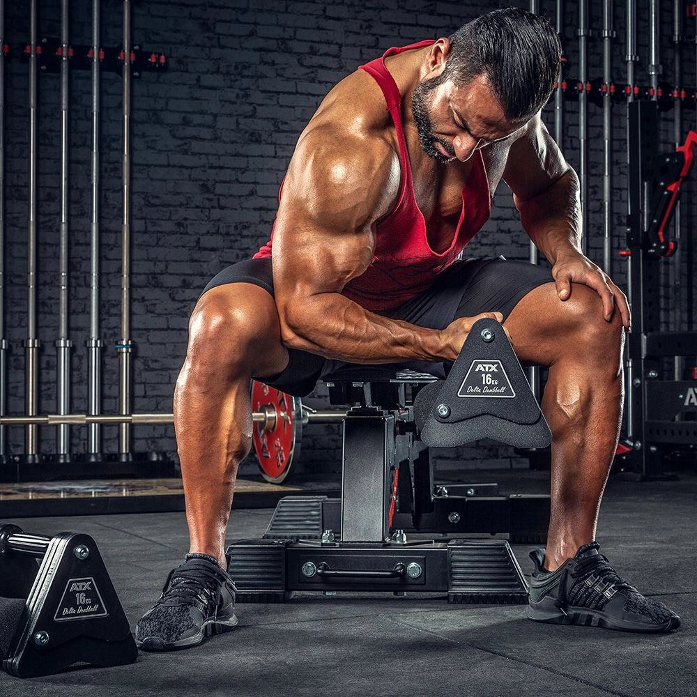 ATX Delta Dumbbell 26 kg stålkjerne 30 mm grep montert
