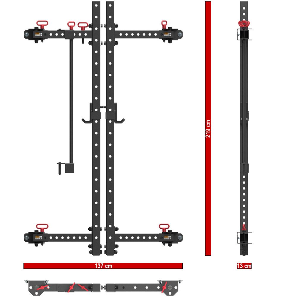 Fold Back Half Rack 750 veggmontert sammenleggbart - ATX