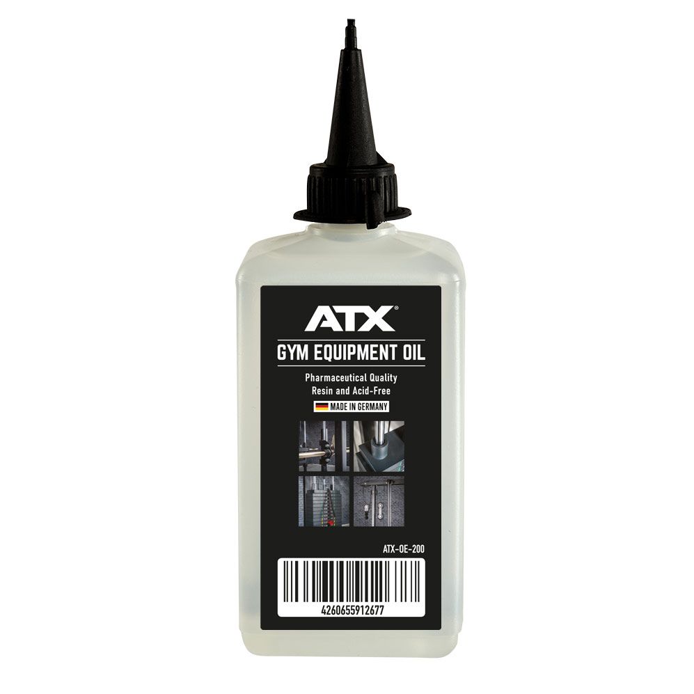 Baksiden av ATX Gym Equipment Oil 200 ml vedlikeholdsolje