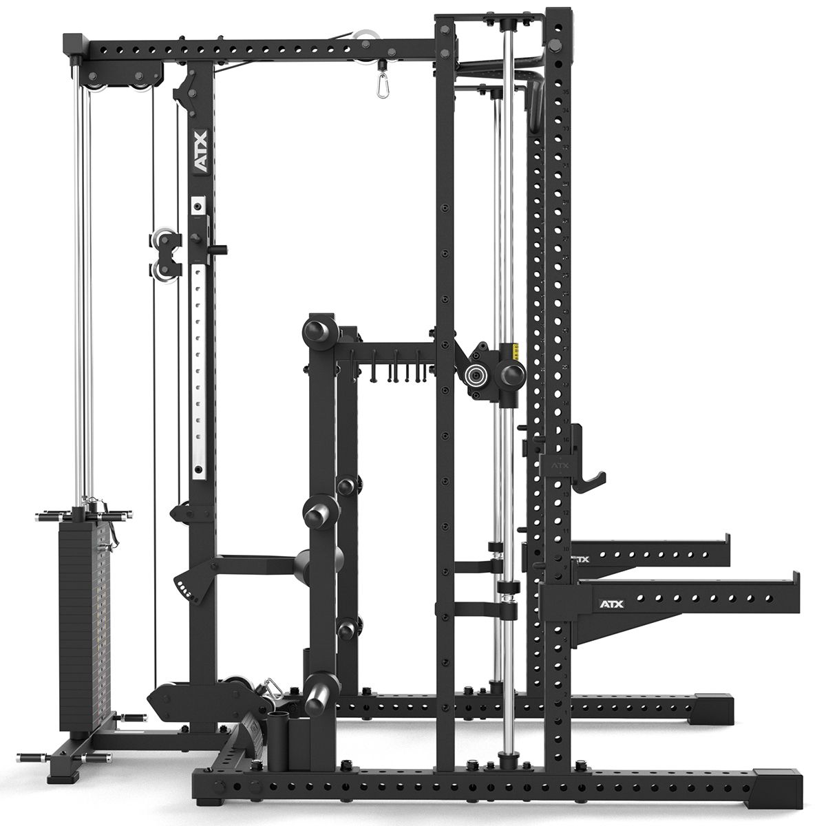 Smith Machine-rack 780 komplettstasjon med lat pulldown 125 kg vektstabel - ATX