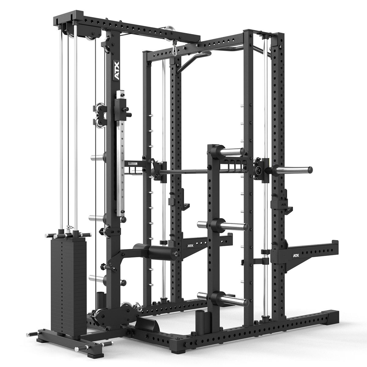 Smith Machine-rack 780 komplettstasjon med lat pulldown 125 kg vektstabel - ATX