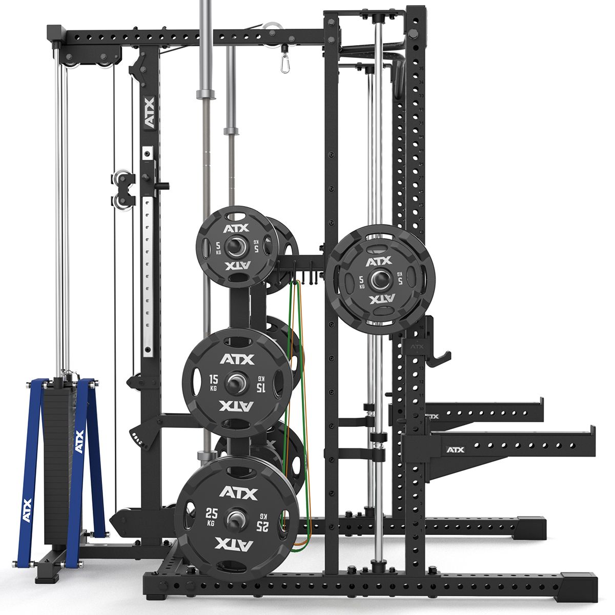 Smith Machine-rack 780 komplettstasjon med lat pulldown 125 kg vektstabel - ATX