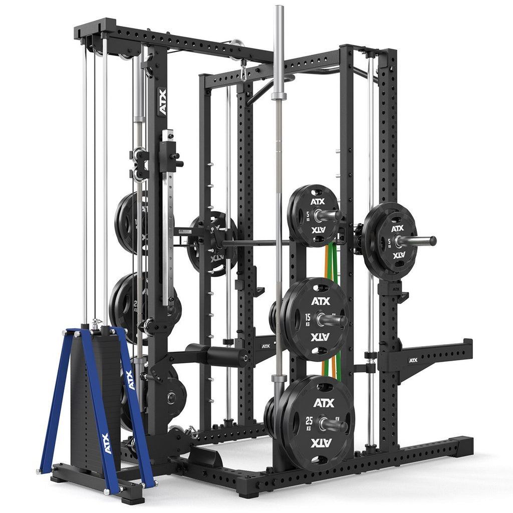 Smith Machine-rack 780 komplettstasjon med lat pulldown 125 kg vektstabel - ATX