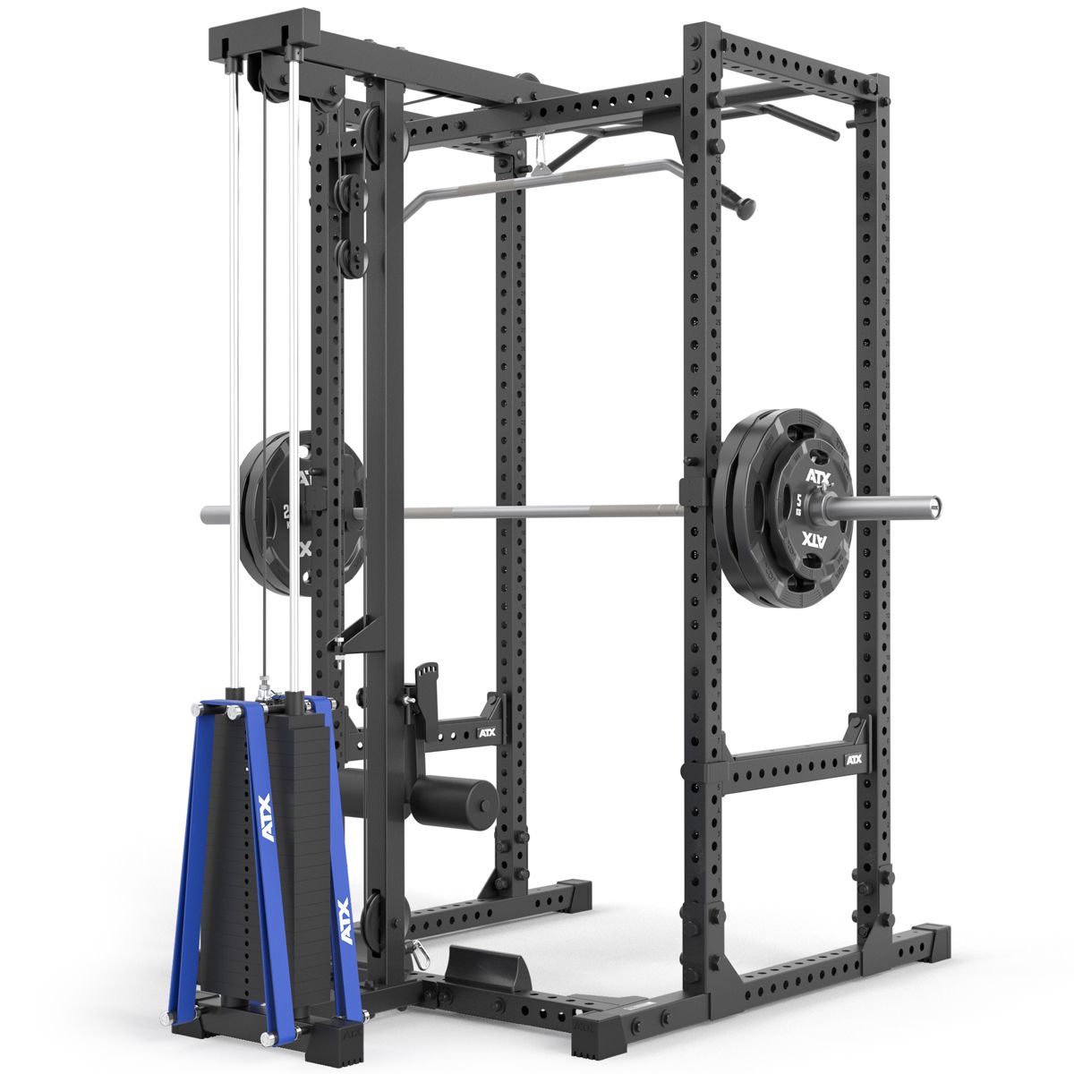 Power Rack 640/660 med Lat Pulldown 115 kg vektstabel, 195/215 cm - ATX
