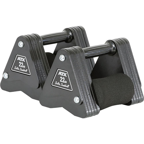 ATX® Delta Dumbbell kompakthåndvekter 4-26 kg forfra