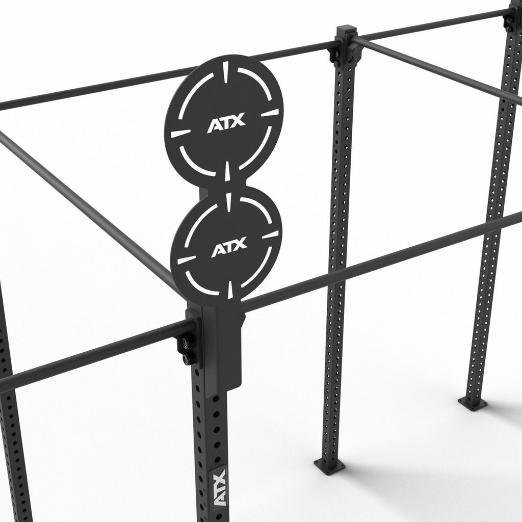 Ballkast-målskive dobbel 305 mm stål 16 kg bakside