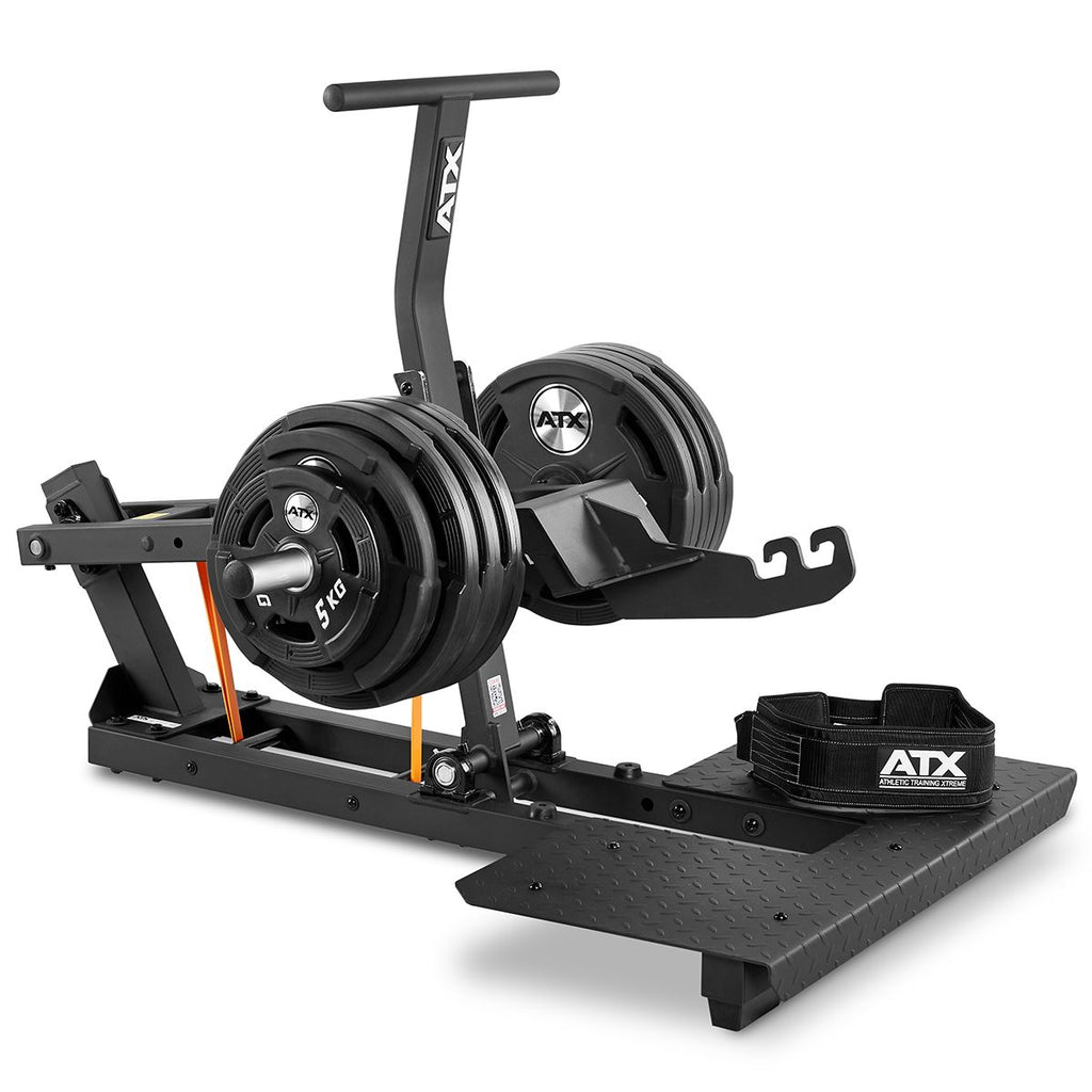 Belt Squat-maskin compact 300 kg kapasitet 74 kg detalj