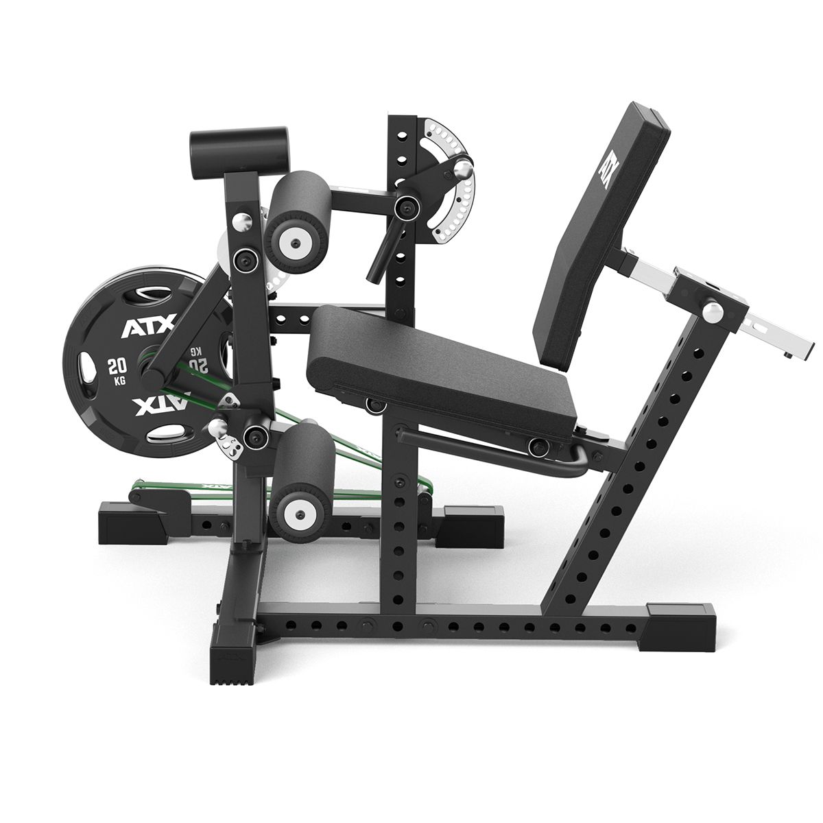 Benstrekk og bencurl sittende maskin 96 kg sideprofil