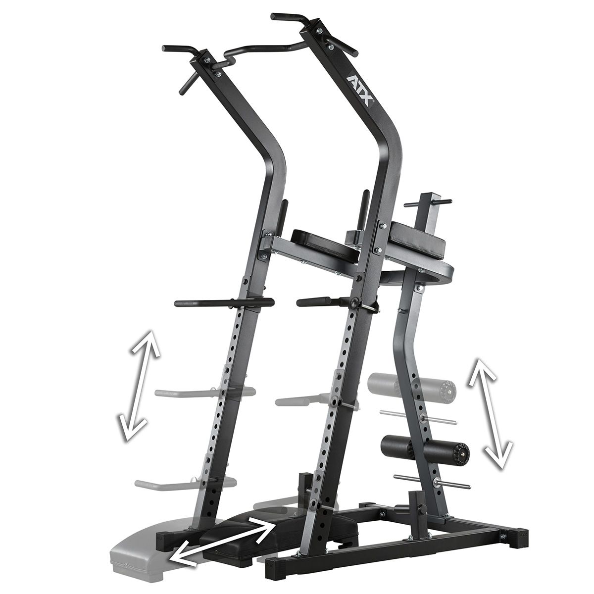 Bodyweight Multi Tower 124 x 125 x 215 cm 180 kg kapasitet - ATX bakside