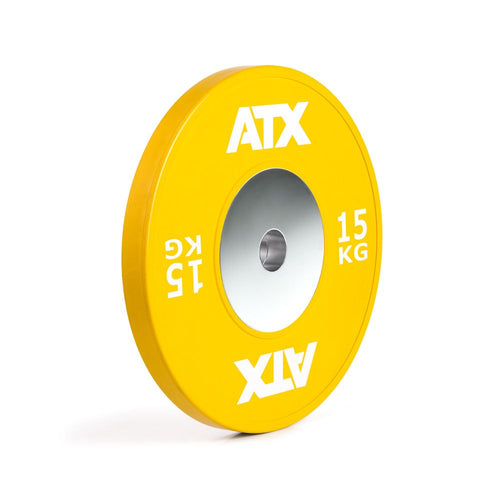 Bumper Plate HQ-Rubber 15 kg gul helgummi 50 mm forfra