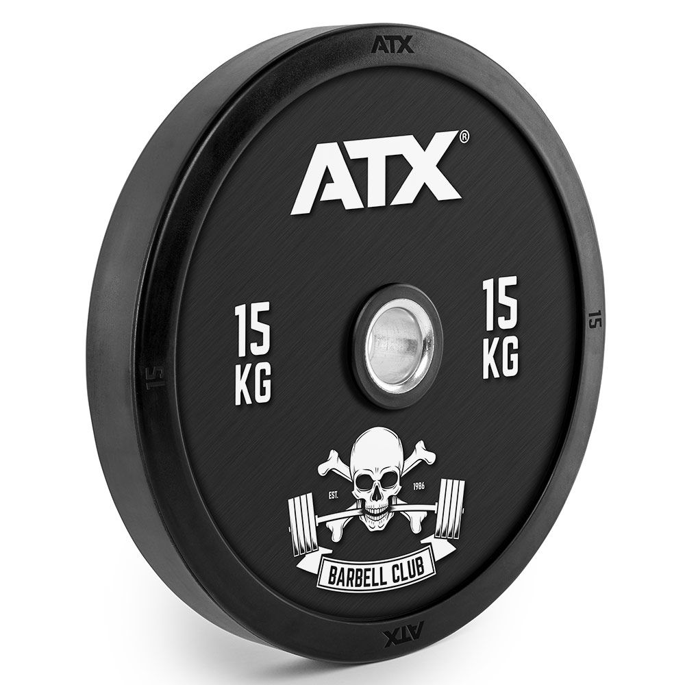 Bumper Plates 15 kg Full Design gummi 50 mm - ATX Barbell Club forfra