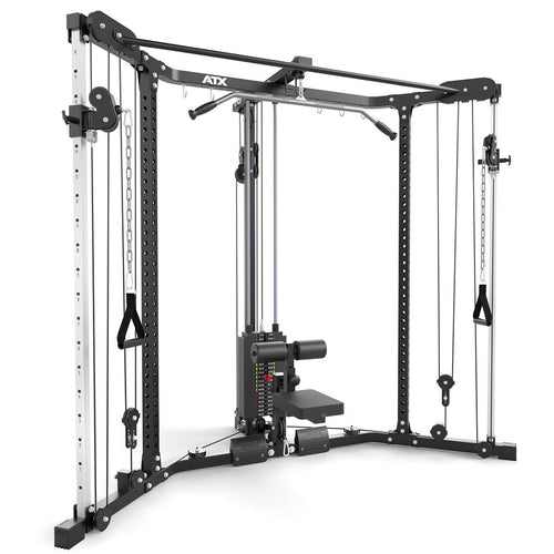 Cable Cross og Lat Pulldown hjørnestasjon med vektstabel - ATX bakside