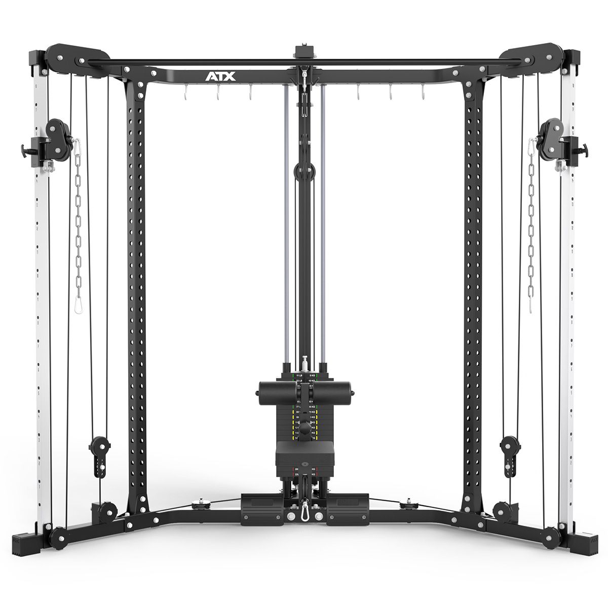 Cable Cross og Lat Pulldown hjørnestasjon med vektstabel - ATX montert