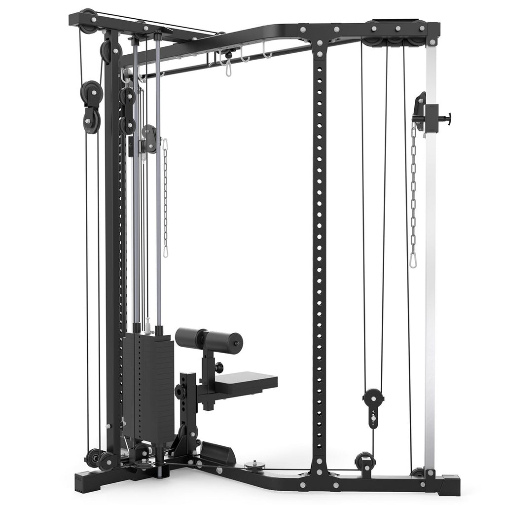 Nærbilde av vektstabel på Cable Cross og Lat Pulldown hjørnestasjon - ATX