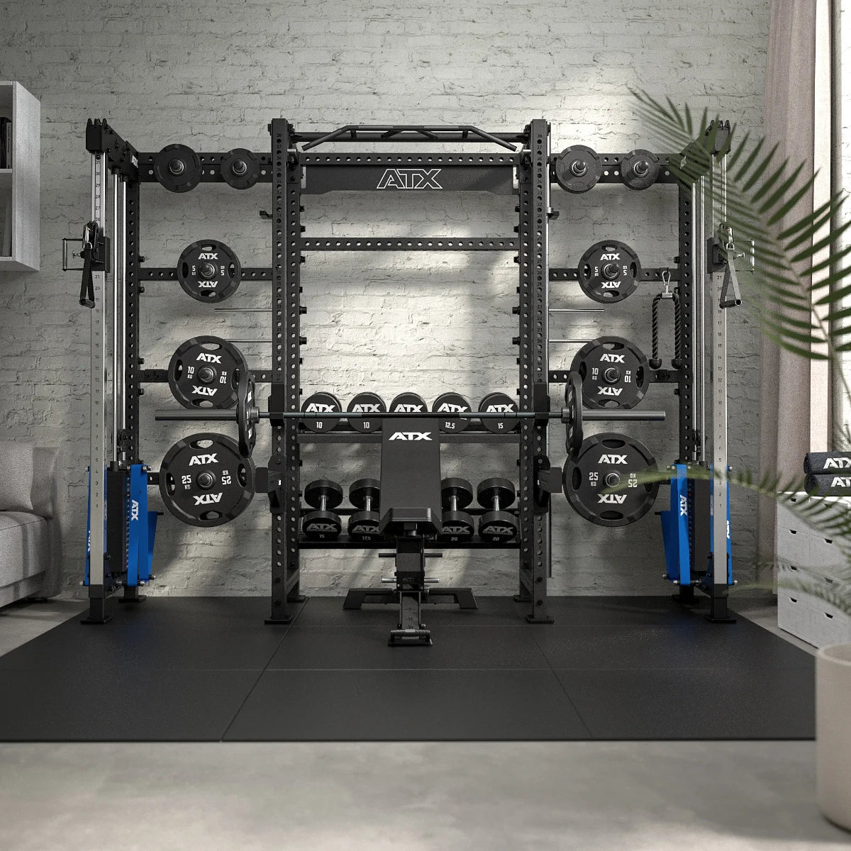 Cable Cross Rack med 2 x 90 kg vektstabel og Half Rack - ATX