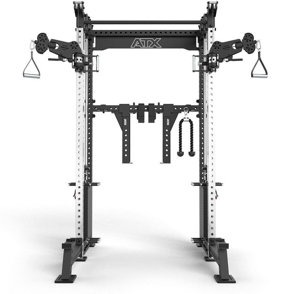 Nærbilde av vektstabel på Cable Half Rack med 2 x 90 kg vektstabel 60x60 mm ramme ATX