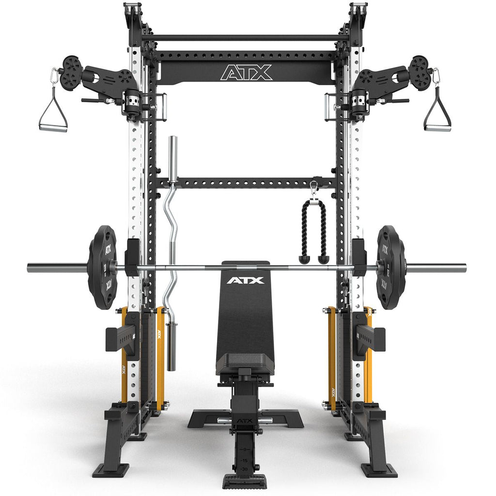 Cable Half Rack med 2 x 90 kg vektstabel, J-Hooks og Safety Spotter - ATX