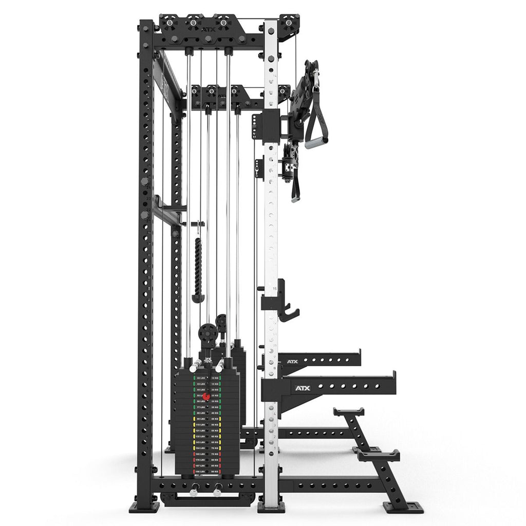 Cable Half Rack med 2 x 90 kg vektstabel, J-Hooks og Safety Spotter - ATX