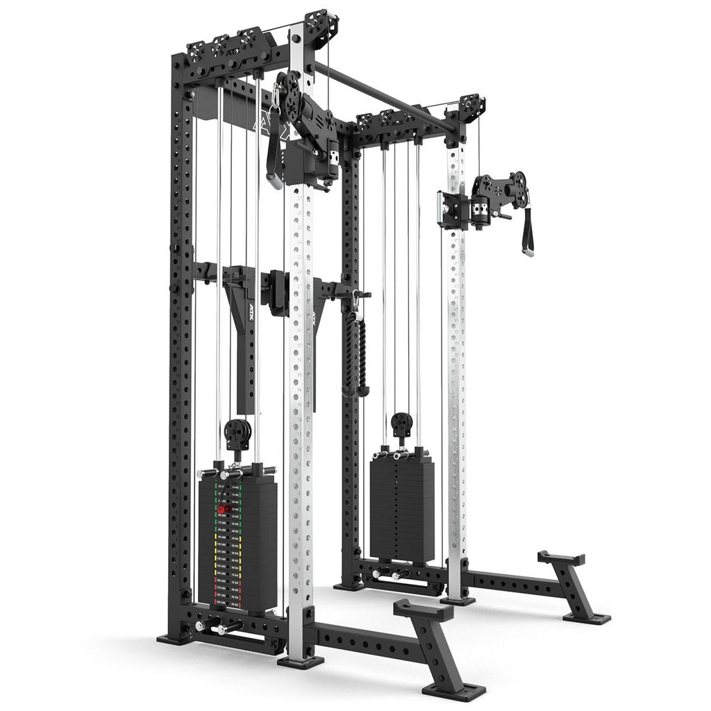 Cable Half Rack med 2 x 90 kg vektstabel, J-Hooks og Safety Spotter - ATX