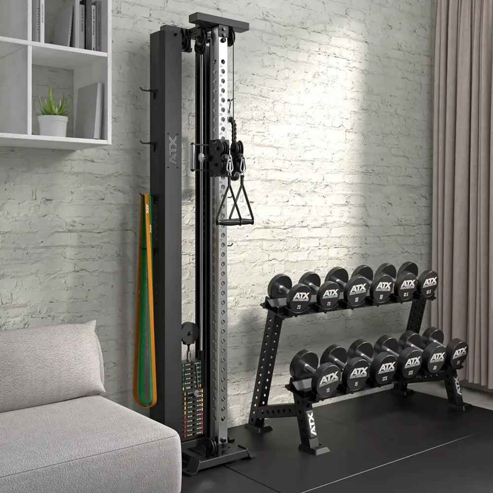 Cable-stasjon PRO 4000 veggmontert 100 kg kapasitet treningsøvelse eksempel
