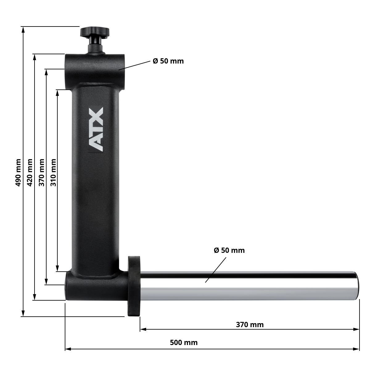 Camber bar attachment 50 mm par sett fra siden