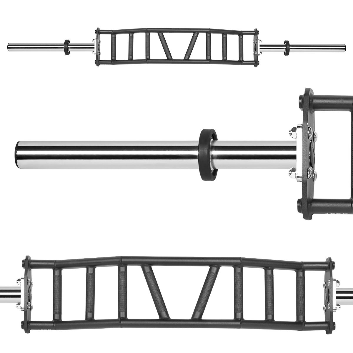 Detalj av Cambered swiss bar 50 mm, 200 cm, 4 grepsbredder, 16 kg grep