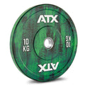 Color Fade Bumper Plate 10 kg grønn 50 mm helgummi forfra