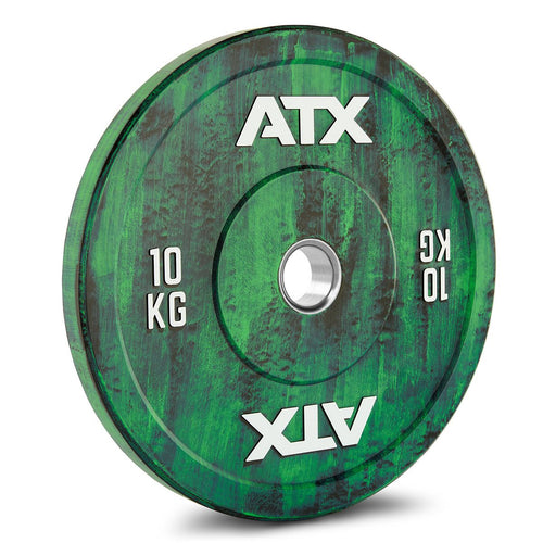 Color Fade Bumper Plate 10 kg grønn 50 mm helgummi forfra