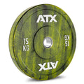 Color Fade Bumper Plate 15 kg gul, helgummi 50 mm forfra