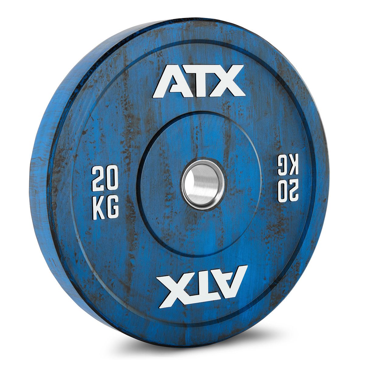 Color Fade Bumper Plate 20 kg blå, helgummi 50 mm forfra
