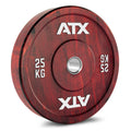 Color Fade Bumper Plate 25 kg rød, helgummi 50 mm forfra