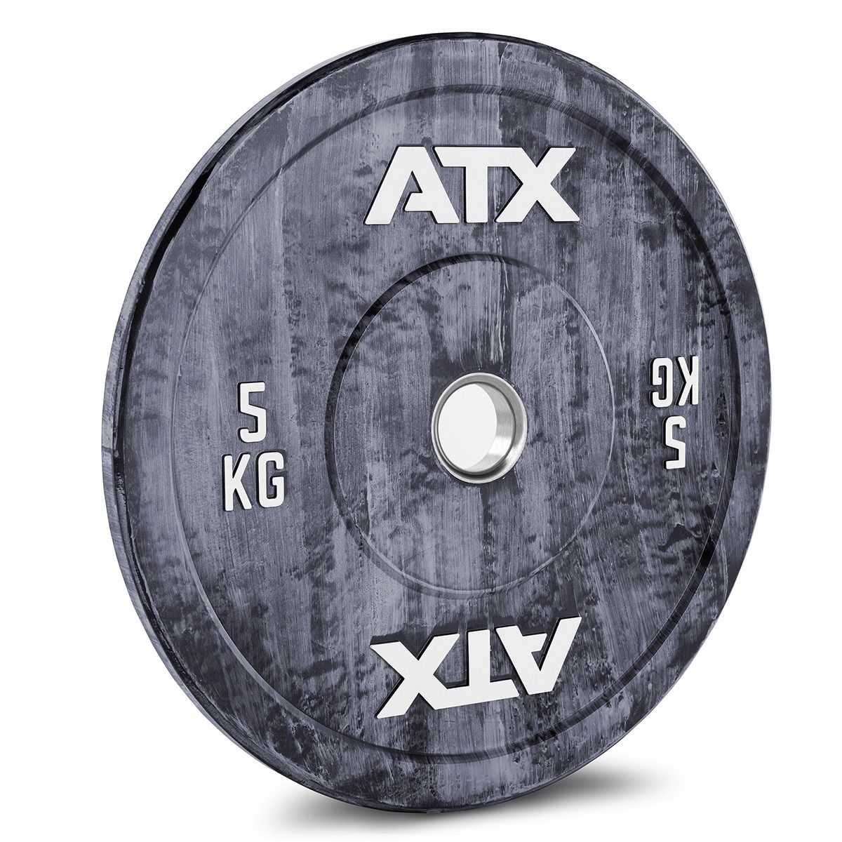 Color Fade Bumper Plate 5 kg grå 50 mm helgummi forfra