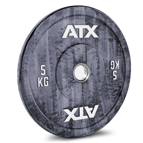 Color Fade Bumper Plate 5 kg grå 50 mm helgummi forfra