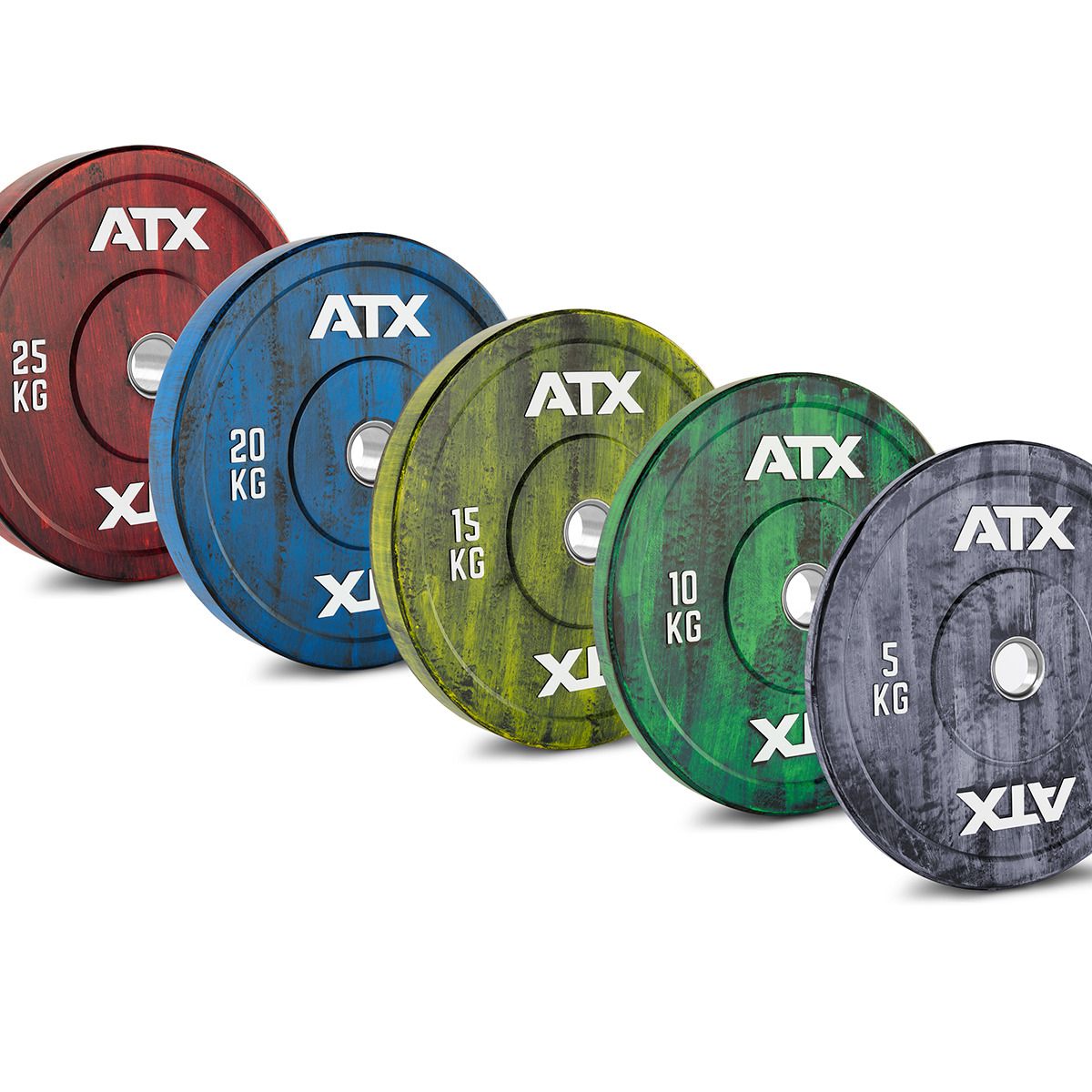 Color Fade Bumper Plates 5-25 kg helgummi 50 mm bakside