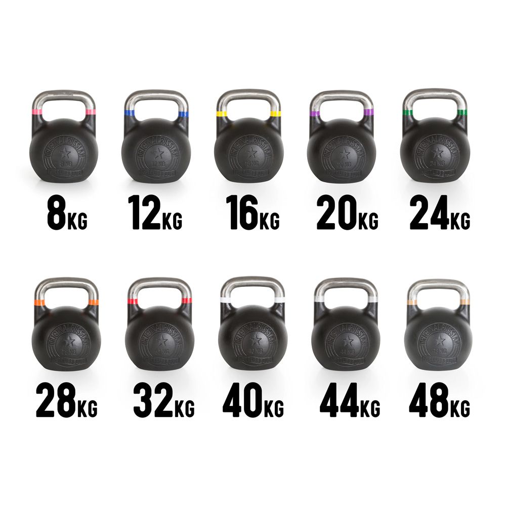 Competition kettlebell 44 kg stål 33,5 mm grep bakside