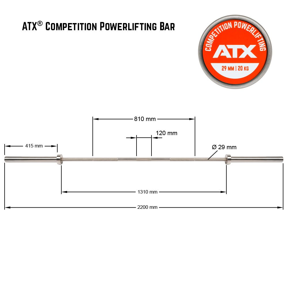 Competition Powerlifting Bar vektstang 20 kg 29 mm emballasje