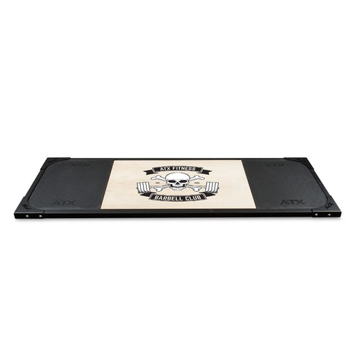 Deadlift platform med Barbell Club-motiv forfra