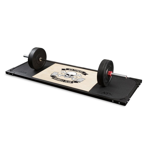 Deadlift platform med Barbell Club-motiv bakside