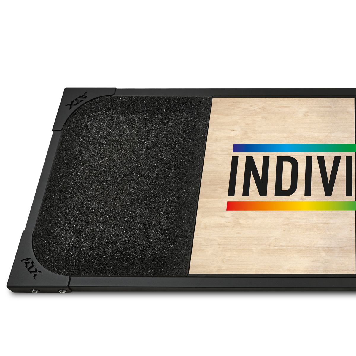 Montert Deadlift-plattform 250 x 88 cm gummigranulat 50 mm i treningsrom