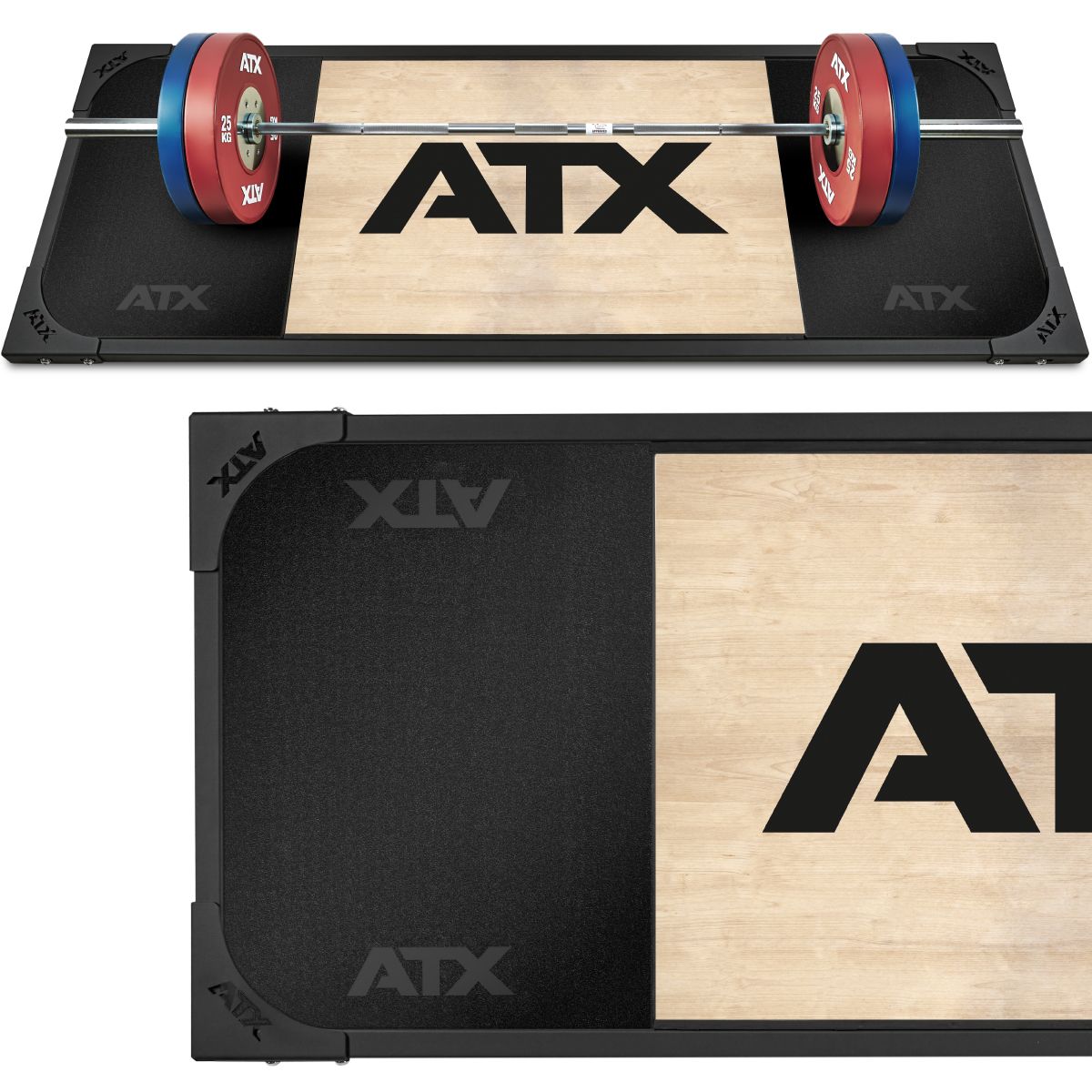 Deadlift-plattform 250 x 88 cm helgummi 50 mm ATX Classic bakside
