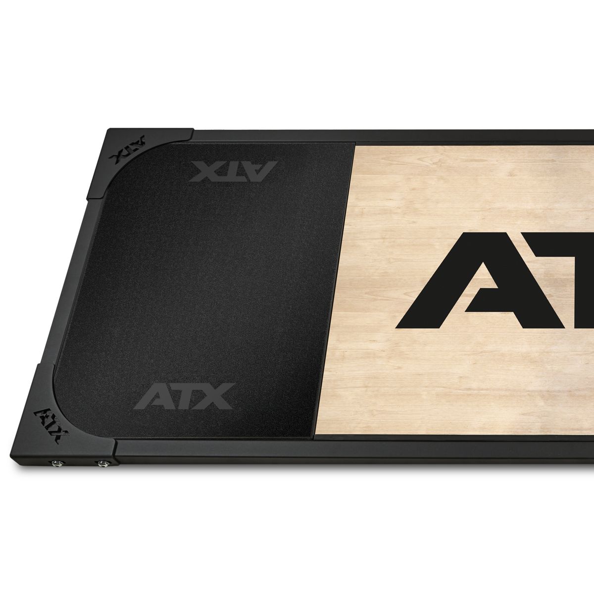 Deadlift-plattform 250 x 88 cm helgummi 50 mm ATX Classic montert i treningsrom